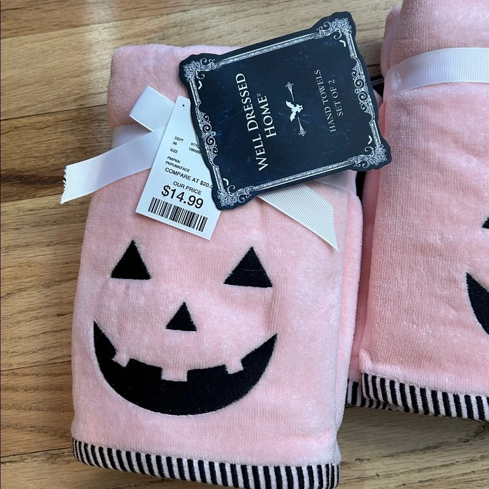 Pink Halloween Pumpkin Towels